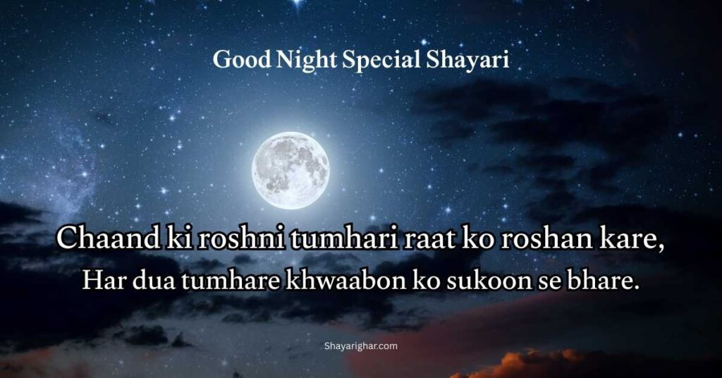 Good Night Shayari in Tow Line English