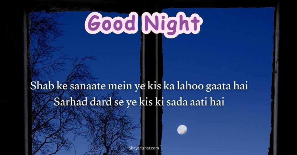 Good Night Lovely Shayari for Status
